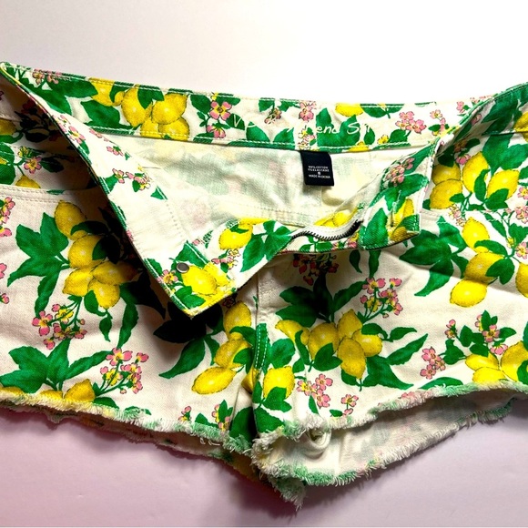 EUC VICTORIAS SECRET - LEMON Floral Print Denim Shorts size 8 - Picture 6 of 15